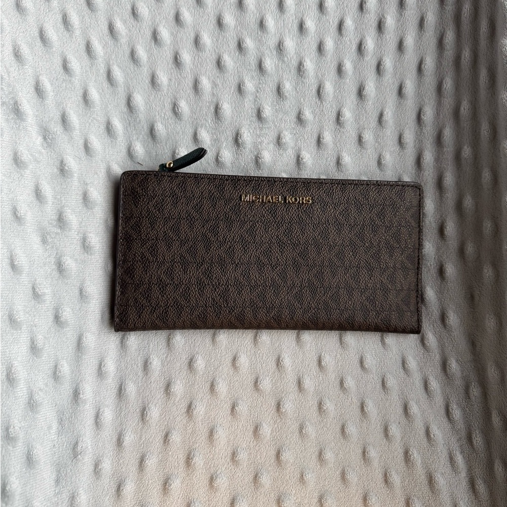 Michael Kors Dark Brown Zip-Around Continental Wallet